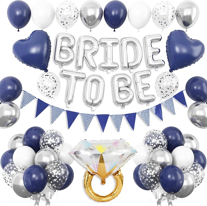 Blue Silver Bachelorette Party Decorations by Dagelar
