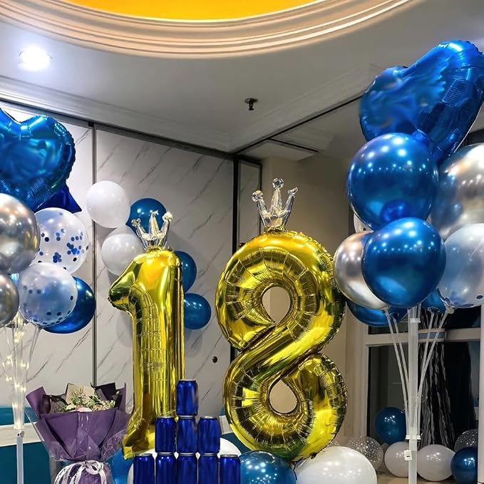Gold Number 2 Balloon with Crown, 40 inch Gold Number Balloon 2nd Birthday - Image 4