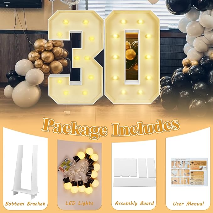 Marquee Light Up Letters: 4FT Large Decorative Signs for Party Decorations Baby Shower Birthday Wedding Engagement Anniversary, 4 Feet Tall Pre-Cut DIY Foamboard Letter X - Easy to Assemble