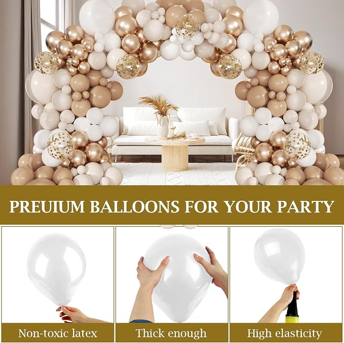 168pcs White Sand Balloon Garland Arch Kit Different Sizes | 18 12 10 5 inch - Image 4