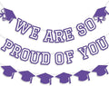 We Are So Proud Of You Banner Graduation Party Decorations Congrats Grad Cap by Unknown