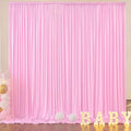 10ft x 8ft Wrinkle Free Pink Backdrop Curtain Drapes, Thick Polyester Baby Pink by ENJOYYOURPARTY