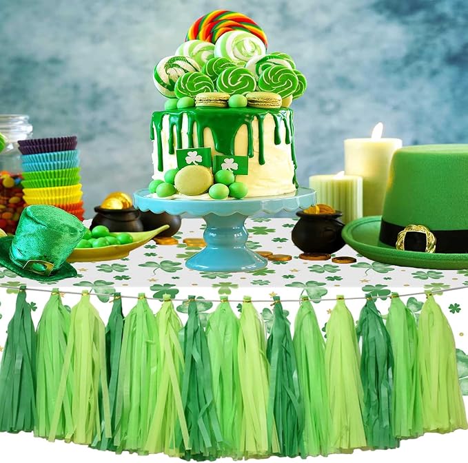 Green Ombre Colors Tassel 30Pcs Tissue Paper Tassels Garland DIY Hanging Paper - Image 6
