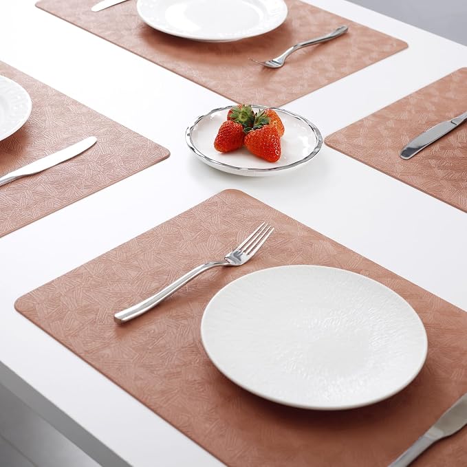 Vinyl Placemats Set of 12 Heat Resistant Easy Clean Non-Slip Place Mats - Image 7