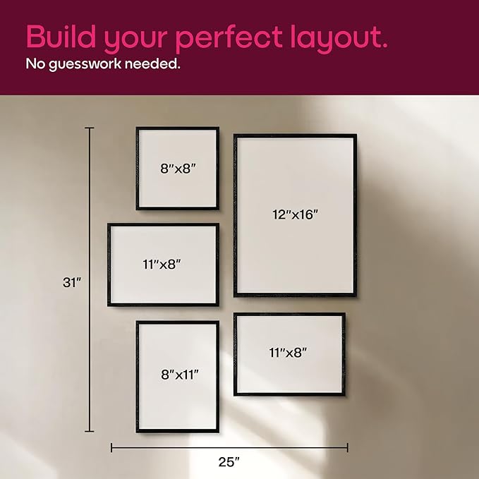Mixtiles Official - Custom Photo Tiles - Personalized Printed Photos - Magnetic Wall Frames - Adhesive Sticker, No Nails - Various Sizes and Frames - offbeat-set-5-Tile - Oak Frame