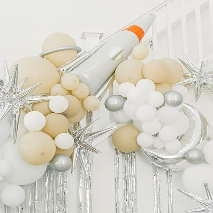 Explosion Star Foil Balloons- 12 Point Star Balloons Silver Spike Balloons | - Image 3