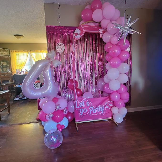 4 Balloon Numbers Birthday Decorations, 40In Pink Balloons - Image 2