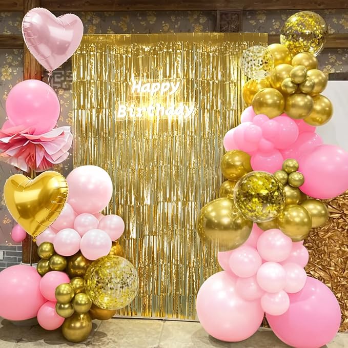 157PCS Pink and Gold Balloons Garland Arch Kit - Image 6