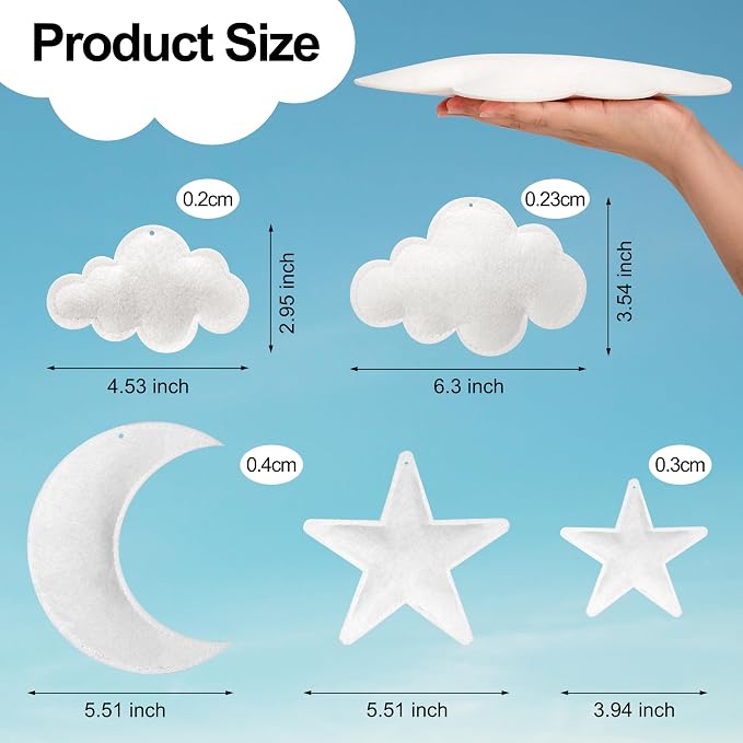 Ayfjovs 8pcs 3D Hanging Cloud Set - Image 2