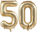 Champagne Gold 50 Balloon Number, 40 Inch Light Gold 50 Balloons Big Foil Mylar by BBPOOL