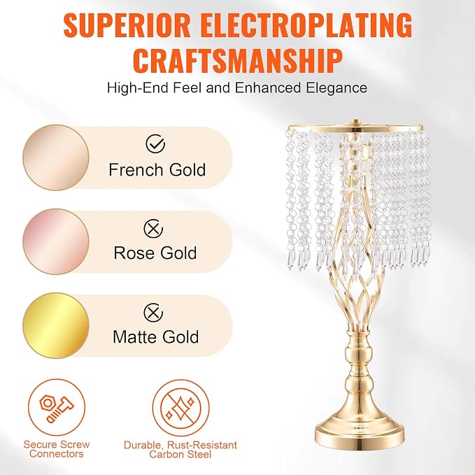 VEVOR Metal Wedding Centerpiece Gold - Image 3