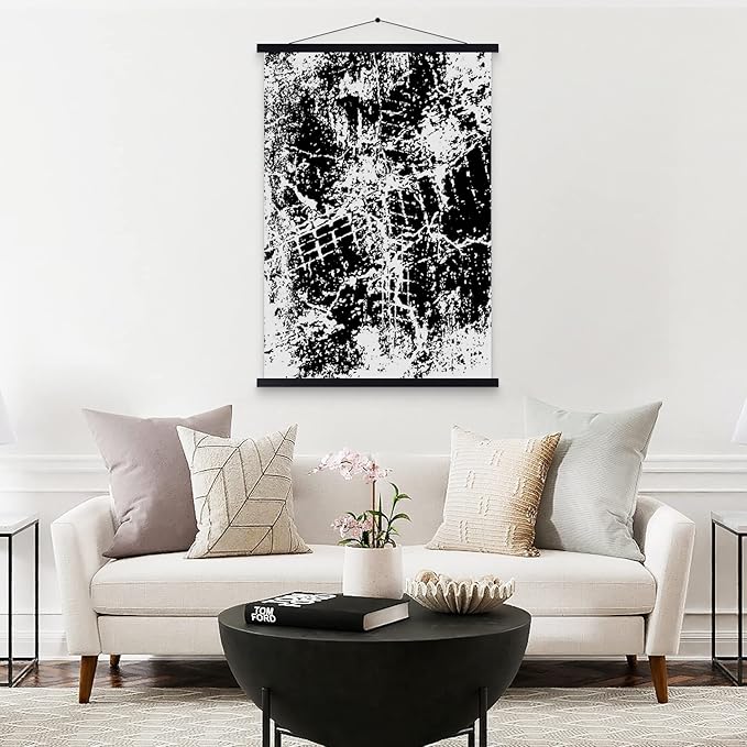 34x22 34x23 34x24 Poster Frame, Magnetic Light Wood Wooden Frame Hanger for Photo Picutre Canvas Artwork Art Print Wall Hanging (1 Pack, 34", Black)