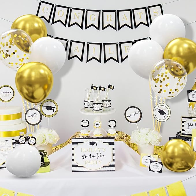 62pcs Gold White Balloons Kit - Image 6