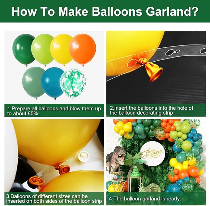 GRESATEK Jungle Themed Balloon Garland Arch Kit, Sage Green Orange Yellow Olive - Image 3