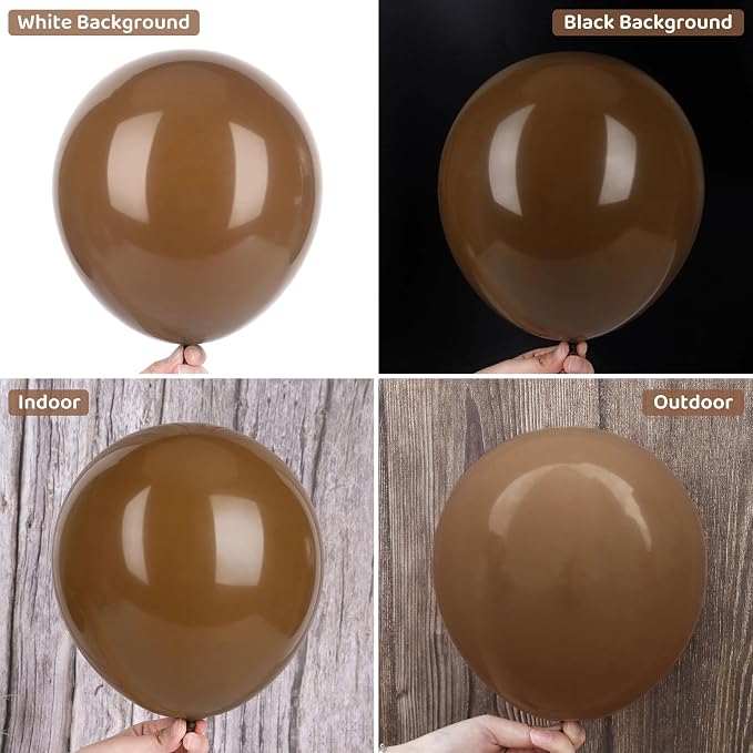 Ouddy Party 129Pcs Brown Balloons Different Sizes 18 12 10 5 Inch, Latex - Image 4