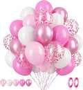 Pink White Balloon Set, Confetti and Macaron Latex Matte Balloons by BIAPIAN