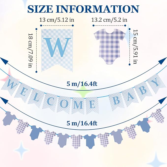 Pre-Strung Baby Boy Baby Shower Banner Sign - Image 3