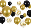 CANREVEL 120pcs Black and Gold Balloons Confetti Metallic Black Gold Latex by CANREVEL