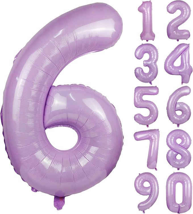 40" Macaron Purple Number 6 Balloons Helium Foil Mylar Balloon Digit 6 | by Exquisitehighqualitypartydecorationstomeetyoureveryneed%EF%BC%81