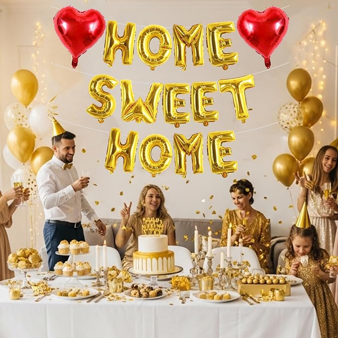 TONIFUL 16 Inch Fat Gold HOME SWEET HOME Letter Balloon - Image 5