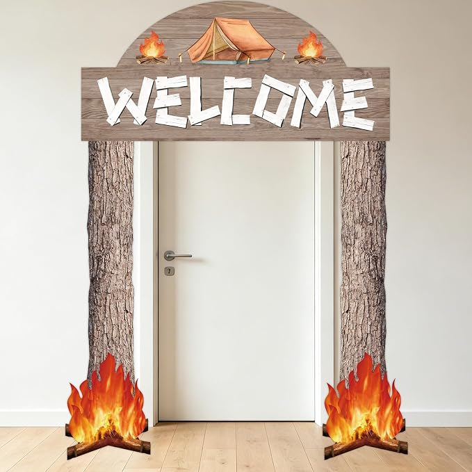Wiooffen 7 PCS Camping Themed Party Decorations by Wiooffen