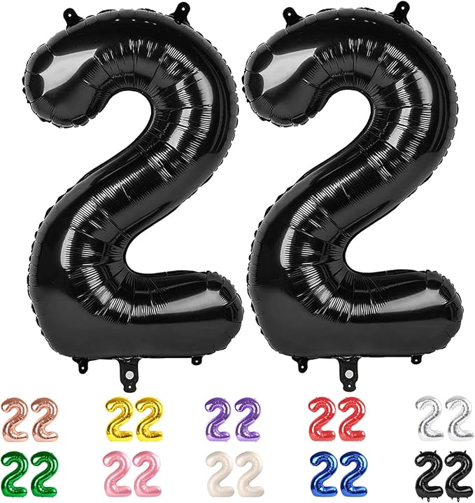Number 21 Balloon 40Inch for 21 Year Old Birthday Decorations, Inflation Straw by Mluchee