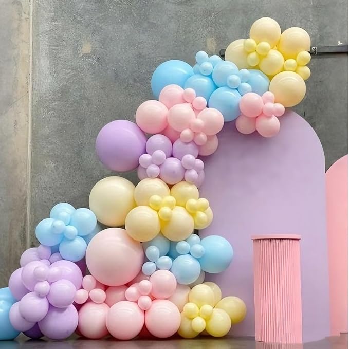 Pastel Balloons 12INCH Macaron Pink Blue Purple Yellow Light Rainbow Latex - Image 8