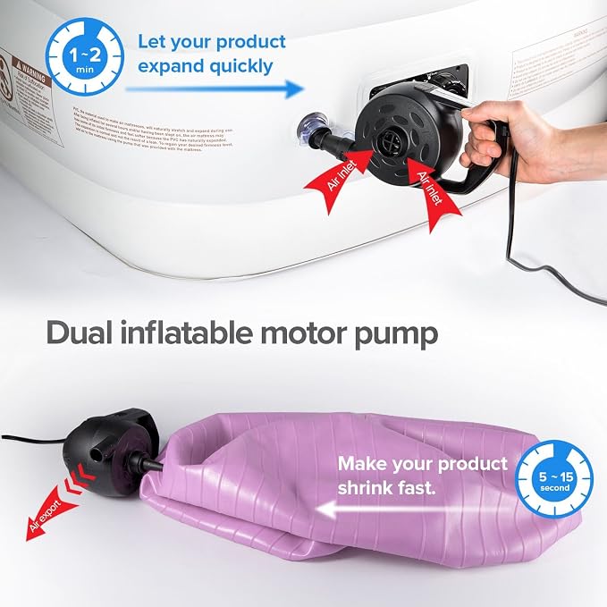 Etekcity Air Pump for Inflatables, Portable Electric Air Mattress Pump - Image 5