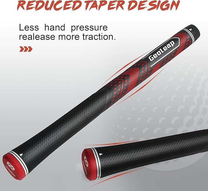 Geoleap Golf Grips Set of 13- Soft Golf Club Grips,Reduce Taper Design Provides High Traction and Performance,13 Grips with 15 Tapes and 13 Grips with All Repair Kits for Choice.