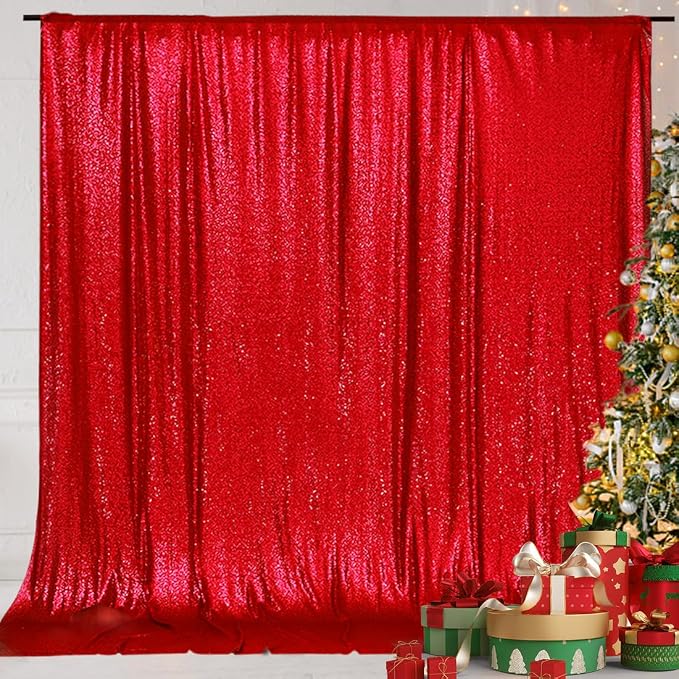 Eternal Beauty Red 3mm Sequin Backdrop 10x10 Ft - Image 3