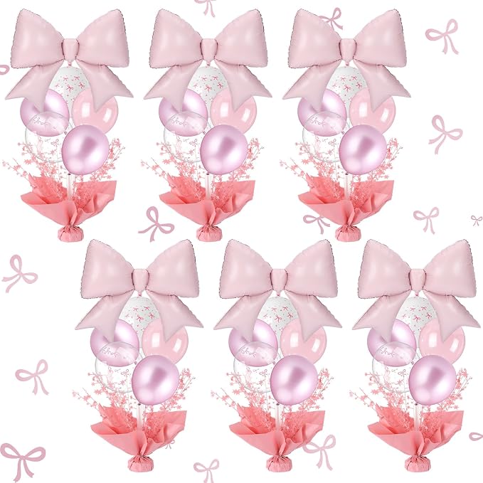 Civaner Pink Bow Party Balloons Stand Kit 6 Sets by Civaner