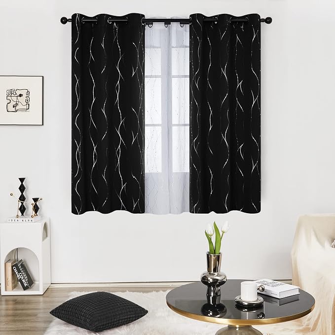 Deconovo Living Room Curtains 63 Inches Long, Thermal Insulated, Room Darkening - Image 6