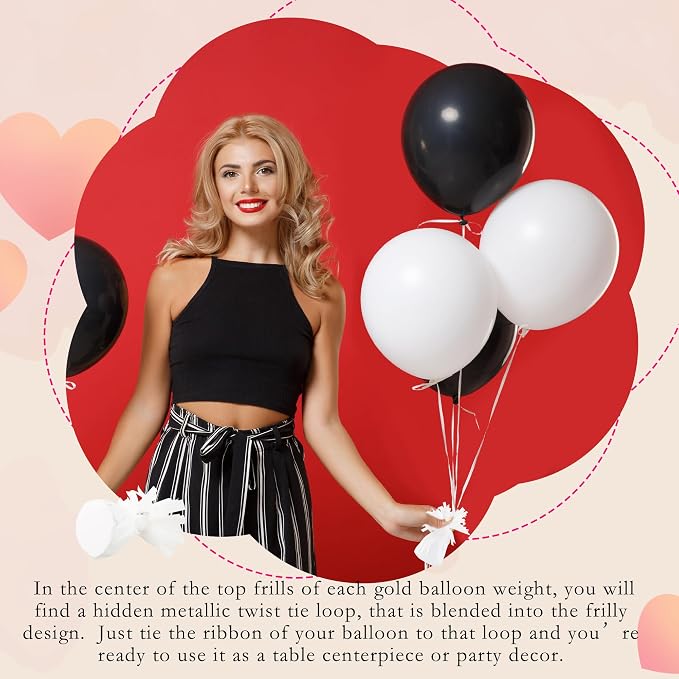 30 Pack 4.7 Inch Balloon Weights 170g Metallic Wrapped Balloon Anchors Weights - Image 5