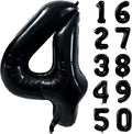 40 inch Black 4 Number Balloon Giant Foil Helium Balloons Black Large Digital by Yeodong