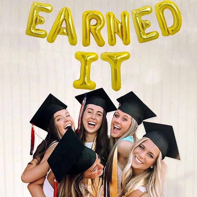 TONIFUL Gold Earned It Graduation Balloon Banner 2026 Nurse Graduations - Image 5