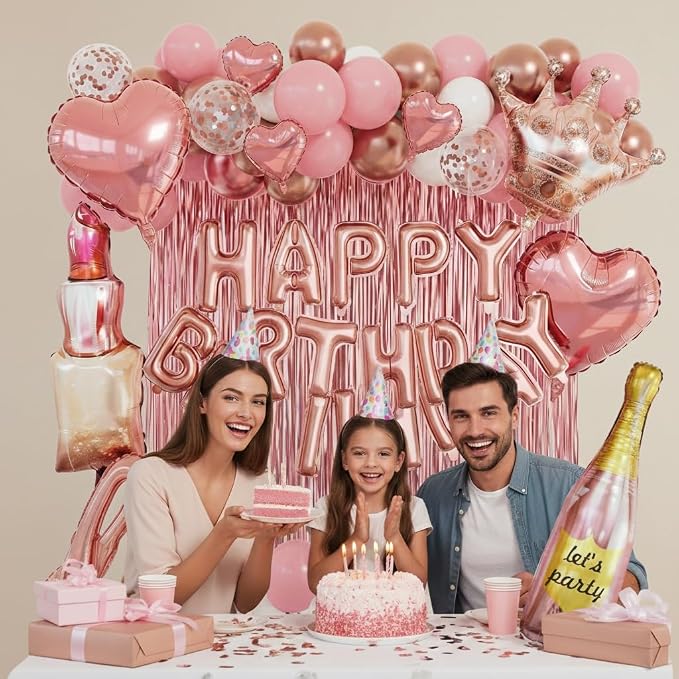Piece Rose Gold Birthday Decorations - Image 6