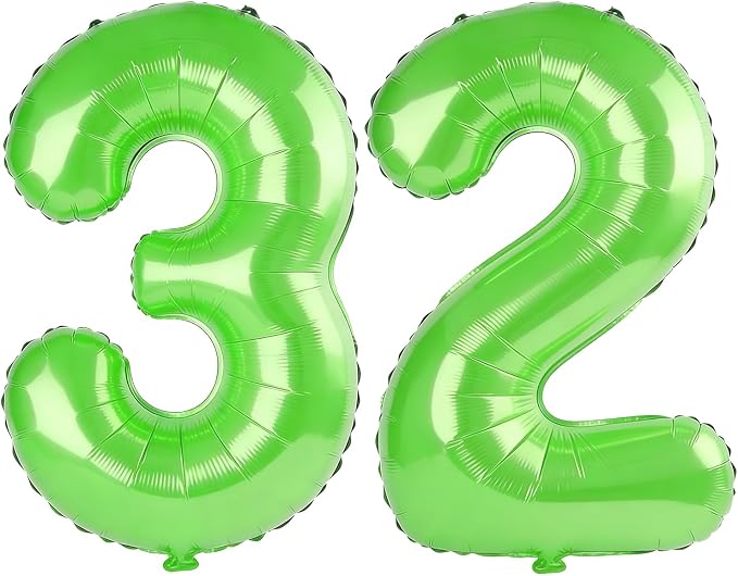40 Inch Number 32 Balloons for 32nd Birthday Party Decorations, 0-100 Fruit by FOBELEC