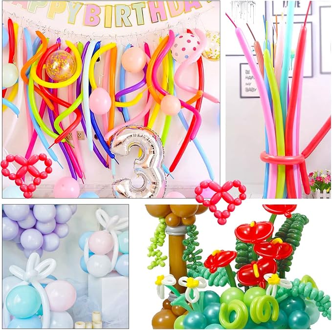 260 Long Balloons 100 Pack Pastel Purple Twisting Animal Balloons Thickening - Image 8