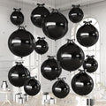 Black Round Foil Balloons with Satin Bows Ribbon by Dagelar