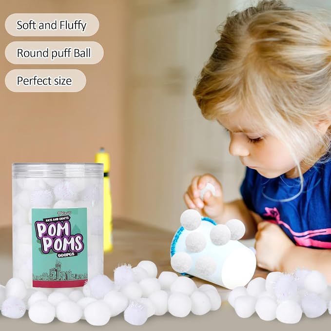 Phinus 200 PCS Pom Poms, 1 Inch Pompoms - Image 3