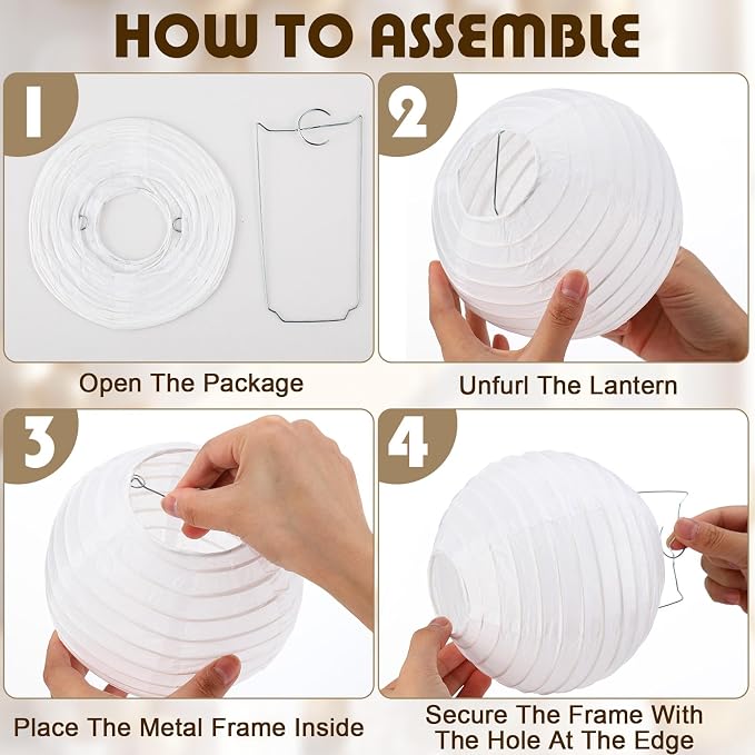 Treela 48 Pcs Paper Lanterns Party Decorations Chinese Lanterns Round Paper - Image 2