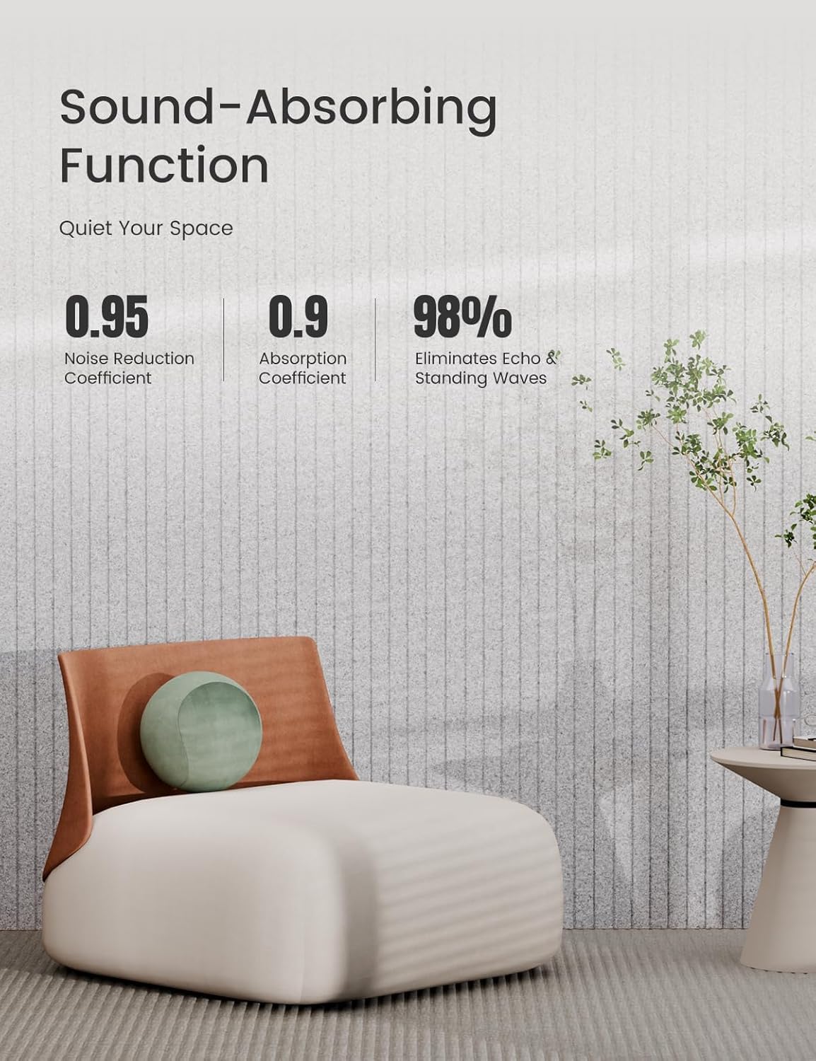 Bumusty Large Cork Board Alternative-47 x35 Felt Bulletin Board Tiles, with 30 Pushpins, 70 Adhesive Tabs, 12-Pack Slat Wall Paneling, Cork Boards for Office Push Pin Board Felt Board-Marble Gray