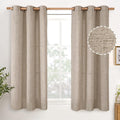 YoungsTex Short Linen Curtains 45 lnch Length, Oatmeal Drapes by YoungsTex