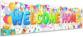 Welcome Home Banner Sign for Front Door Porch, 6x1.3 ft Long Narrow Welcome by Bafode