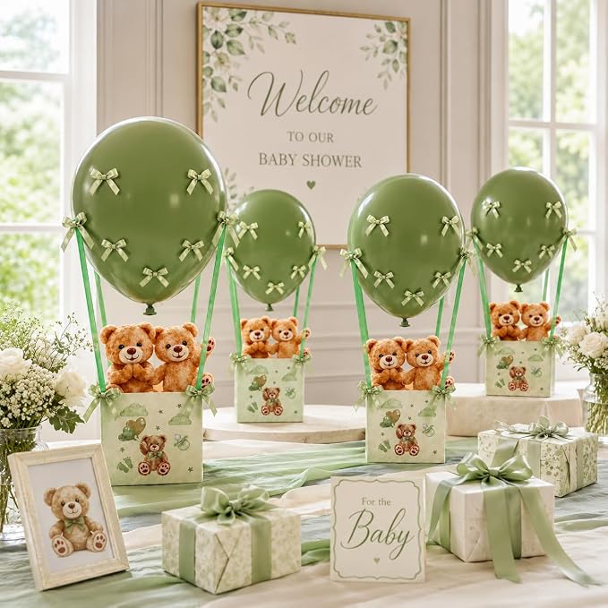 Cinrobiye 12 Sets Teddy Bear Baby Shower Centerpieces - Image 4