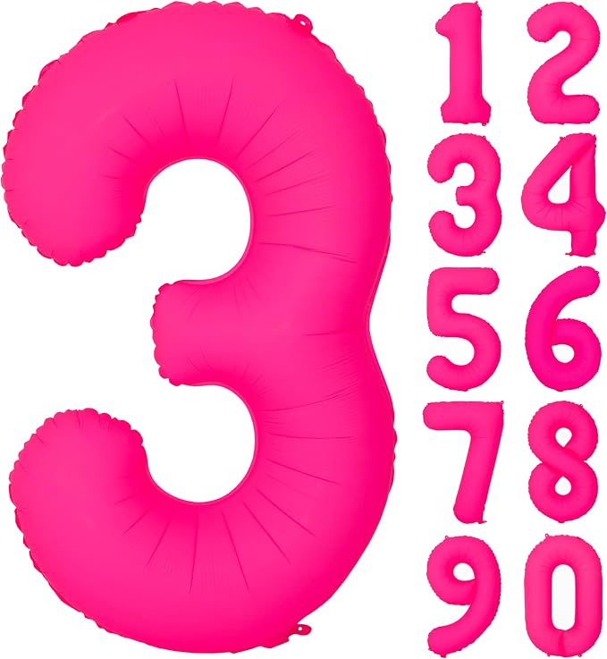40 in Fluorescent Pink Birthday Balloon Number 3 Pink Fluorescent Number 3 | by Exquisitehighqualitypartydecorationstomeetyoureveryneed%EF%BC%81