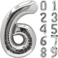 Number Balloons Silver Party Balloon by United-UnicornsParty