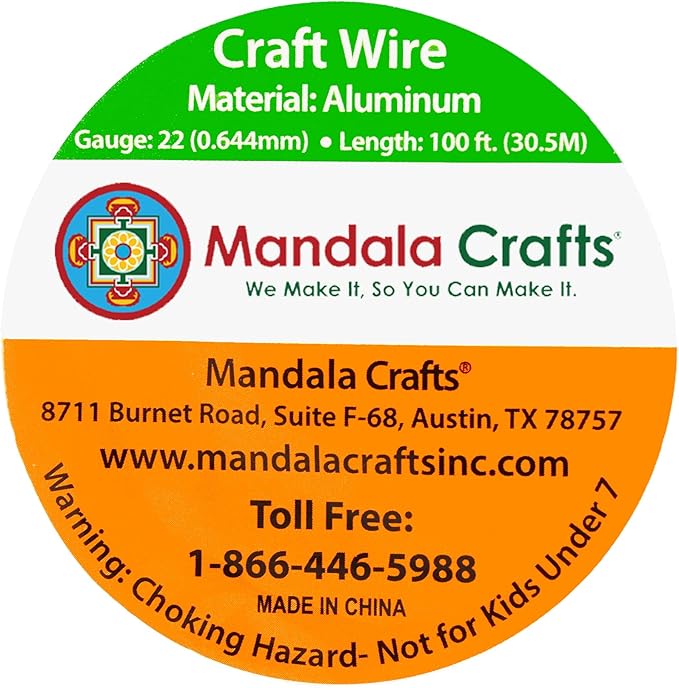 Mandala Crafts 22 Gauge Anodized Aluminum Craft Wire for Jewelry Making - 100 FT Colored Flexible Gray Wire - Bendable for Bonsai Armature Crafting Sculpting