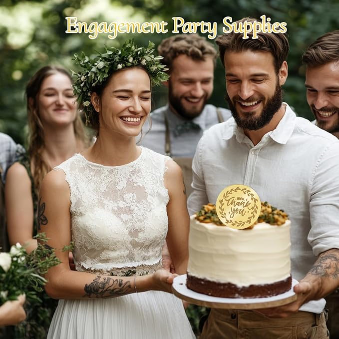 20Pcs Gold Thank You Cupcake Toppers DIY Cake Toppers - Image 6