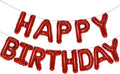 Red Happy Birthday Balloon Banner, 16 Inch Foil Mylar Happy Birthday Balloons by PatiCool